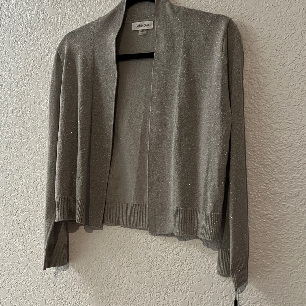 Calvin Klein Shimmering Gray Women's Shrug